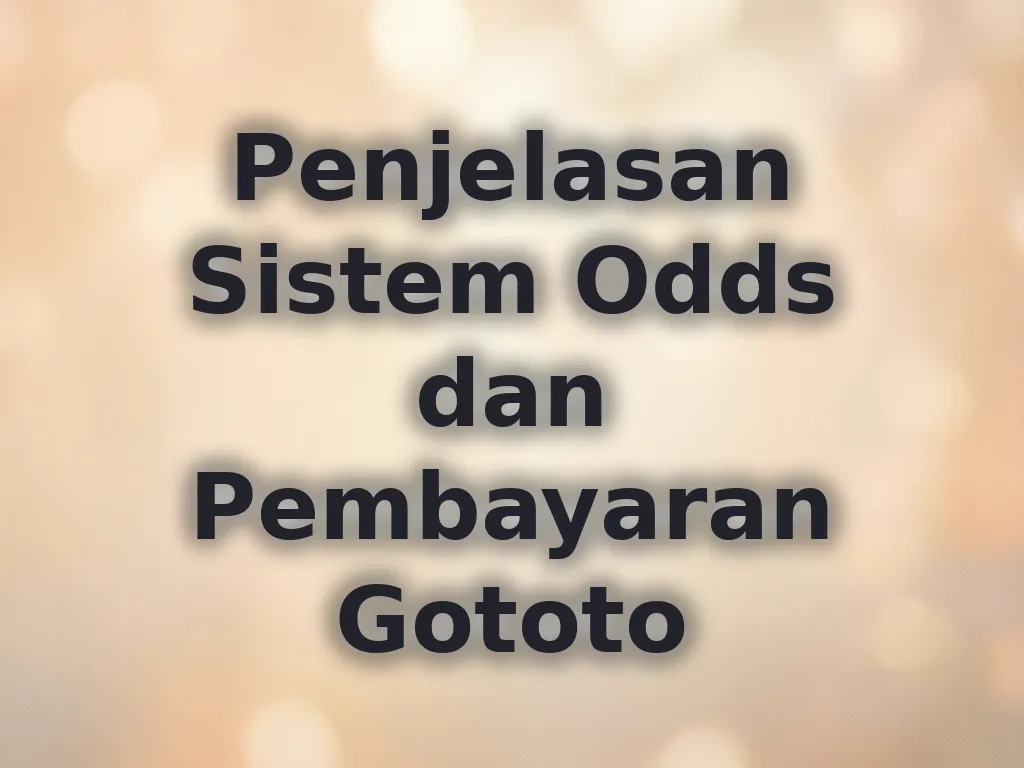Penjelasan Sistem Odds dan Pembayaran Gototo